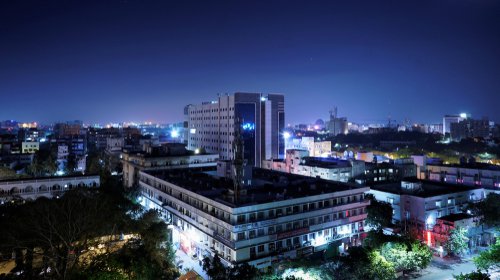 A,Night,City,With,Full,Of,Lights,At,Chennai,tamilnadu,,India